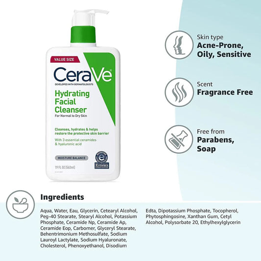 CeraVe HYDRATING FACIAL CLEANSER 236ML