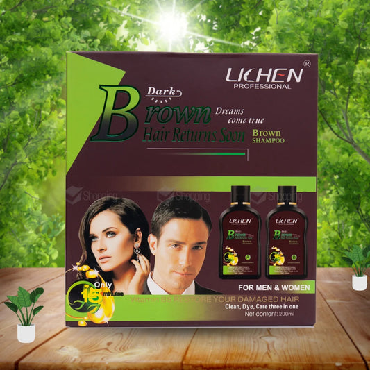 LICHEN HAIR COLOR SHAMPOO DARK BROWN 100*2ML