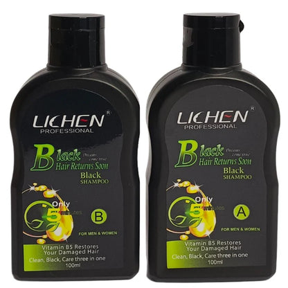 LICHEN HAIR COLOR SHAMPOO BLACK  100*2ML