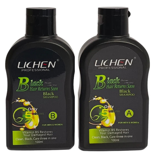 LICHEN HAIR COLOR SHAMPOO BLACK  100*2ML