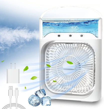 Portable Air Conditioner Fan, Mini Evaporative Air Cooler with 7 Colors LED Light